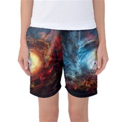 Supermassive Black Hole Galaxy Is Hidden Behind Worldwide Network Women s Basketball Shorts by Mariart