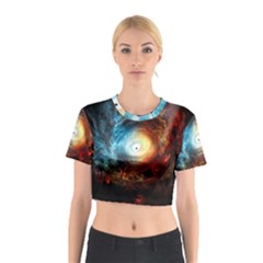 Supermassive Black Hole Galaxy Is Hidden Behind Worldwide Network Cotton Crop Top by Mariart