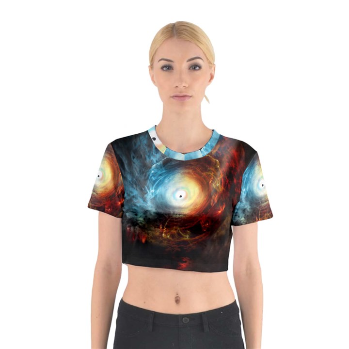 Supermassive Black Hole Galaxy Is Hidden Behind Worldwide Network Cotton Crop Top