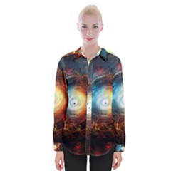 Supermassive Black Hole Galaxy Is Hidden Behind Worldwide Network Womens Long Sleeve Shirt