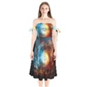 Supermassive Black Hole Galaxy Is Hidden Behind Worldwide Network Shoulder Tie Bardot Midi Dress View1