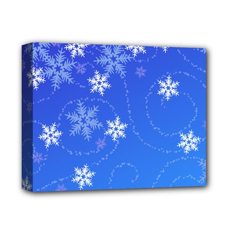 Winter Blue Snowflakes Rain Cool Deluxe Canvas 14  X 11  by Mariart