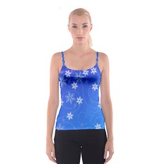 Winter Blue Snowflakes Rain Cool Spaghetti Strap Top by Mariart