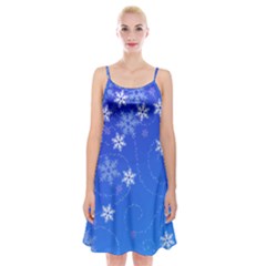 Winter Blue Snowflakes Rain Cool Spaghetti Strap Velvet Dress by Mariart