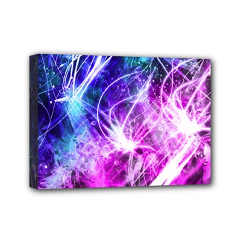 Space Galaxy Purple Blue Mini Canvas 7  X 5  by Mariart