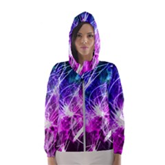 Space Galaxy Purple Blue Hooded Wind Breaker (women) by Mariart