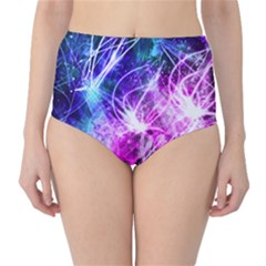 Space Galaxy Purple Blue High-waist Bikini Bottoms