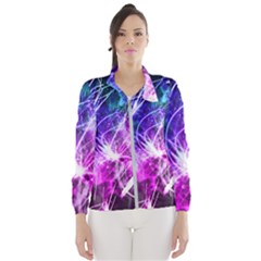 Space Galaxy Purple Blue Wind Breaker (women) by Mariart