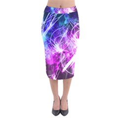 Space Galaxy Purple Blue Velvet Midi Pencil Skirt by Mariart