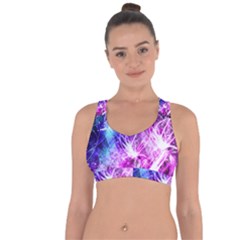 Space Galaxy Purple Blue Cross String Back Sports Bra