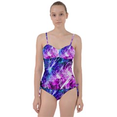 Space Galaxy Purple Blue Sweetheart Tankini Set