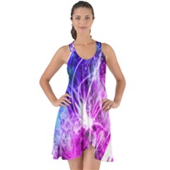 Space Galaxy Purple Blue Show Some Back Chiffon Dress