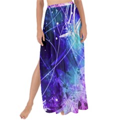 Space Galaxy Purple Blue Maxi Chiffon Tie-up Sarong by Mariart