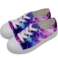 Space Galaxy Purple Blue Kids  Low Top Canvas Sneakers