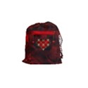 Wonderful Elegant Decoative Heart With Flowers On The Background Drawstring Pouches (Small)  View1