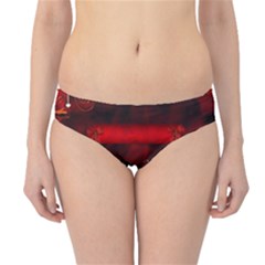 Wonderful Elegant Decoative Heart With Flowers On The Background Hipster Bikini Bottoms by FantasyWorld7