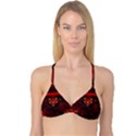 Wonderful Elegant Decoative Heart With Flowers On The Background Reversible Tri Bikini Top View3