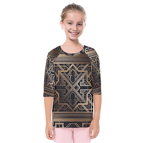 Art Nouveau Kids  Quarter Sleeve Raglan Tee by NouveauDesign