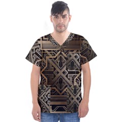 Art Nouveau Men s V-neck Scrub Top