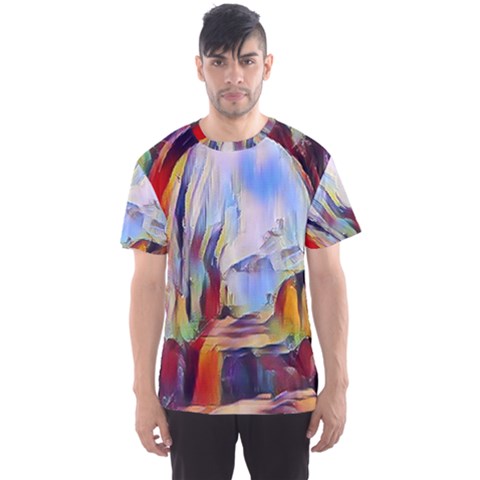 Abstract Tunnel Men s Sports Mesh Tee by NouveauDesign