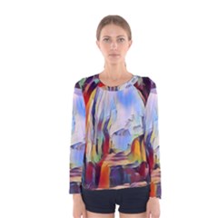 Abstract Tunnel Women s Long Sleeve Tee