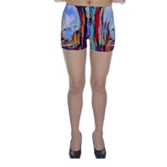 Abstract Tunnel Skinny Shorts