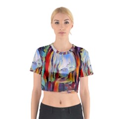 Abstract Tunnel Cotton Crop Top