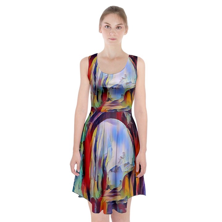 abstract tunnel Racerback Midi Dress