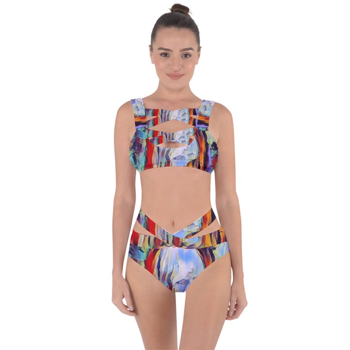 abstract tunnel Bandaged Up Bikini Set 