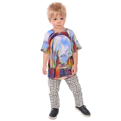 Abstract Tunnel Kids Raglan Tee by NouveauDesign