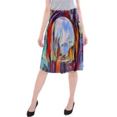 Abstract Tunnel Midi Beach Skirt by NouveauDesign