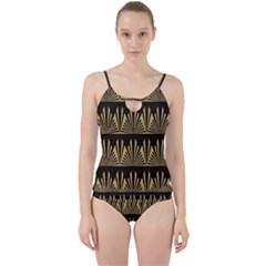 Art Deco Cut Out Top Tankini Set