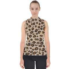 Leopard  Mock Neck Shell Top