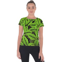 Nature Print Pattern Short Sleeve Sports Top  by dflcprints