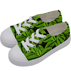 Nature Print Pattern Kids  Low Top Canvas Sneakers by dflcprints