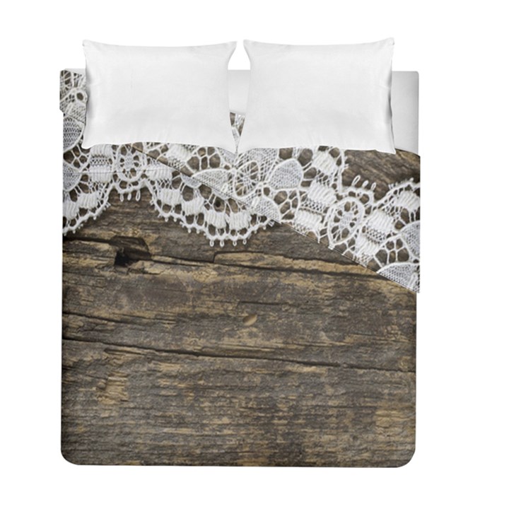 Shabbychicwoodwall Duvet Cover Double Side (Full/ Double Size)