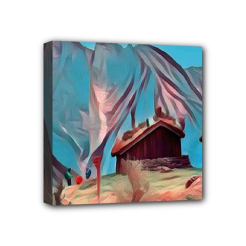 Modern Norway Painting Mini Canvas 4  X 4  by NouveauDesign