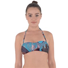 Modern Norway Painting Halter Bandeau Bikini Top