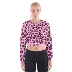 Pink Leopard Cropped Sweatshirt