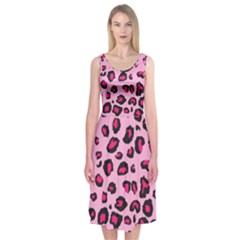 Pink Leopard Midi Sleeveless Dress by TRENDYcouture