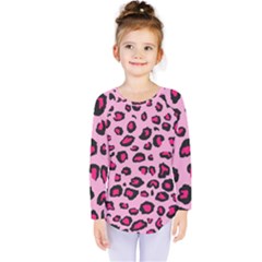 Pink Leopard Kids  Long Sleeve Tee