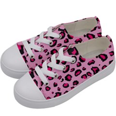 Pink Leopard Kids  Low Top Canvas Sneakers