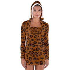 Dark Leopard Long Sleeve Hooded T-shirt by TRENDYcouture