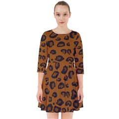 Dark Leopard Smock Dress