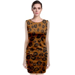 Dark Leopard Sleeveless Velvet Midi Dress by TRENDYcouture