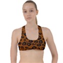 Dark Leopard Criss Cross Racerback Sports Bra View1