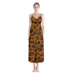 Dark Leopard Button Up Chiffon Maxi Dress by TRENDYcouture