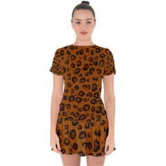 Dark Leopard Drop Hem Mini Chiffon Dress by TRENDYcouture