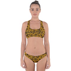 Golden Leopard Cross Back Hipster Bikini Set