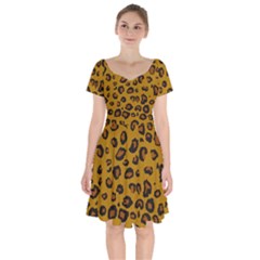 Classic Leopard Short Sleeve Bardot Dress by TRENDYcouture